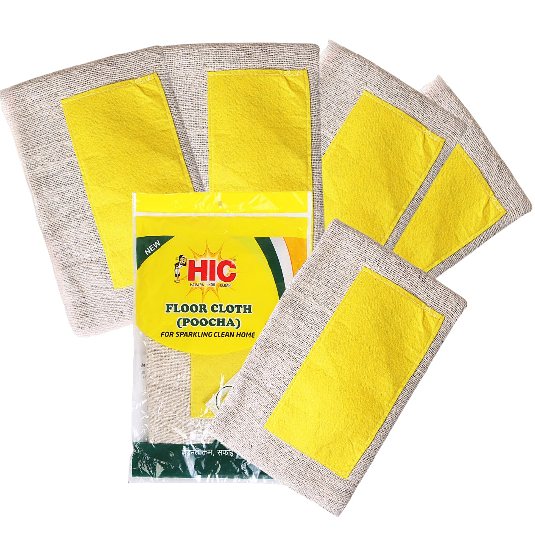 HIC Cotton Floor Cloth Duster for Kitchen (White Pack of 6)