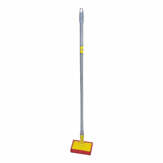 HIC Scrub Pad With Rod For Washing And Scrubbing Floor/Tile/Corner Cleaning Scrubber Brush (Long Handle) Yi-275