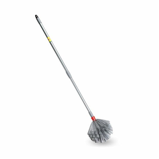 HIC Plastic Cobwebs/Jala Cleaning Broom/Brush with Long and Soft bristles to Collect Minute dust Particle with Extendable Rod(Multicolored)