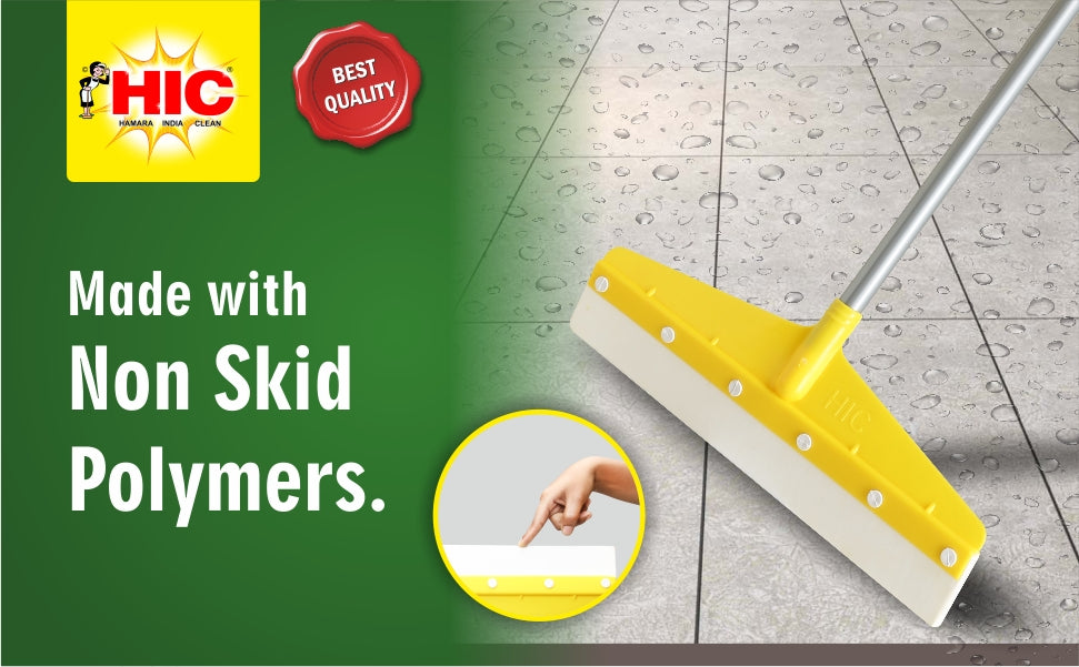 HIC White Foam Floor Wiper With Long Handle