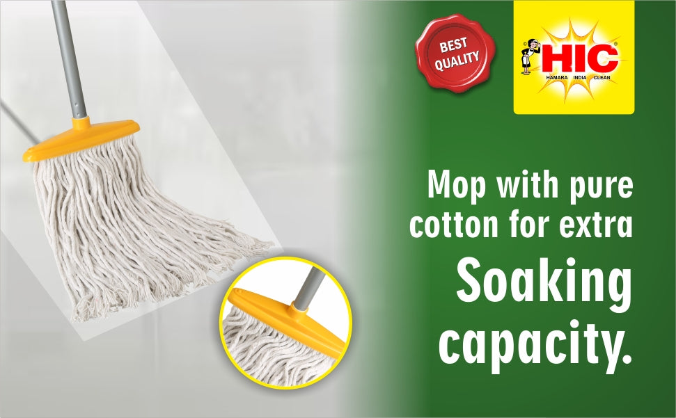 HIC Clean All Clip N Fit Cotton Floor Cleaning Mop