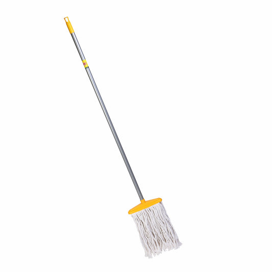 HIC Refillable Cotton 'T' Mop Ideal for All Kind of Floor with Extendable Rod to Adjust to Your Height