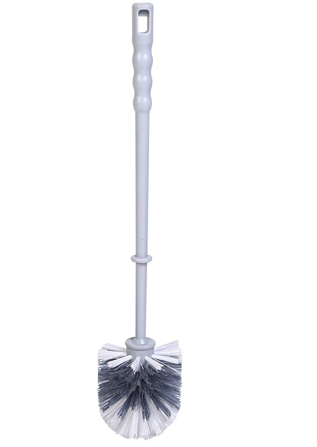 HIC Plastic Toilet Brush with Square Container Holder for All Types of Toilet , Standard, Multicolour