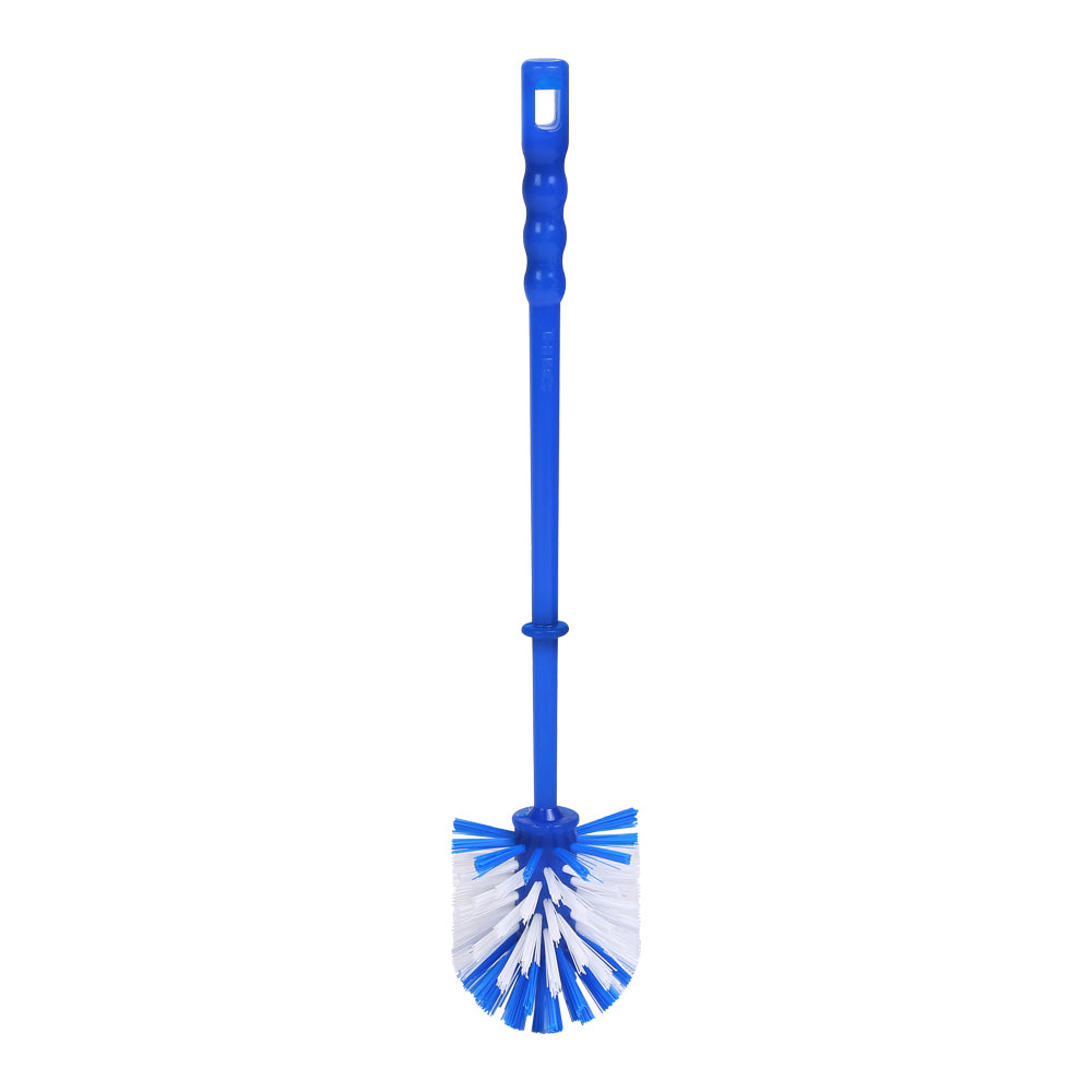 HIC Round Plastic Toilet Cleaning Brush for Bathroom (Standard, Multicolour)