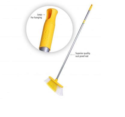 HIC Cleaning Floor Broom/Brush & Floor Wiper With extendable Rod (Combo Set)