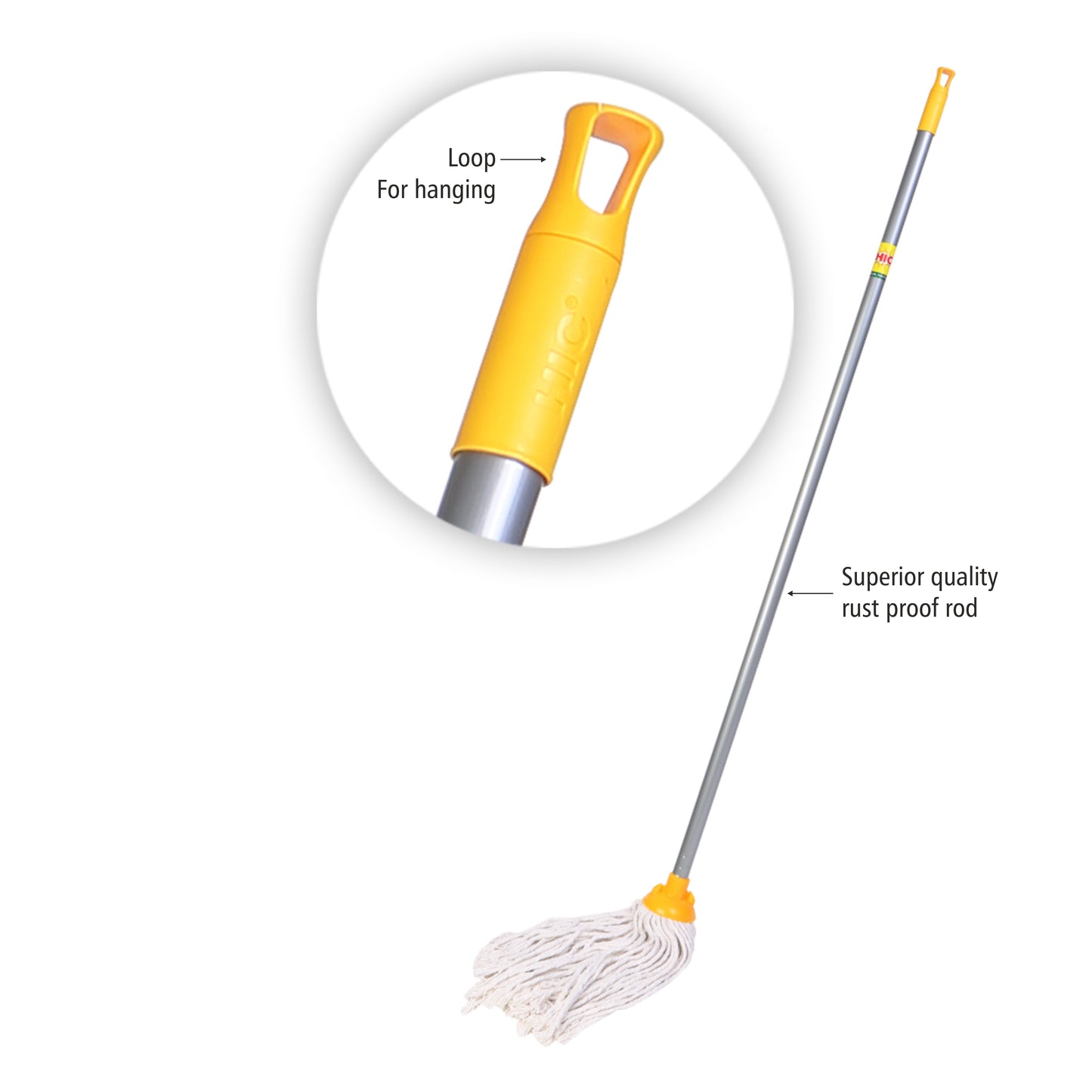 HIC Deck Floor Cotton Mop With Long Handle