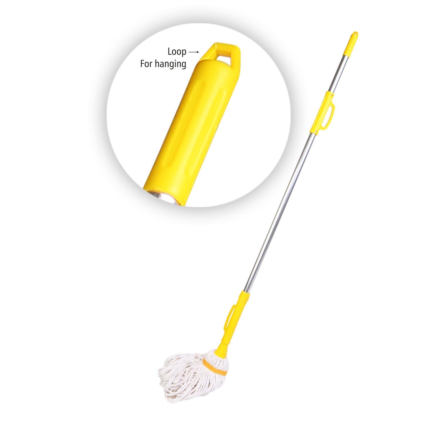 HIC Twist Cotton Mop with 100% Pure Cotton to Cover Large Cleaning Area at Home ,Office with Long and Sturdy Rust Proof Aluminium Handle