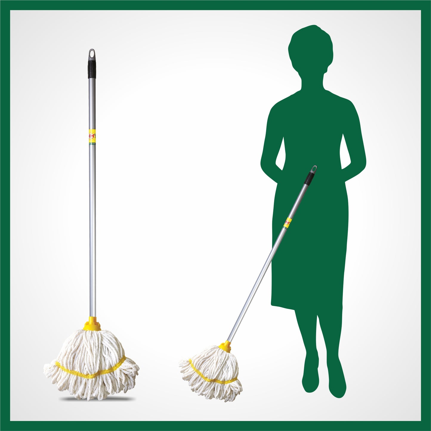 HIC Microfiber 'Deck' Mop with Telescopic Sturdy Rod