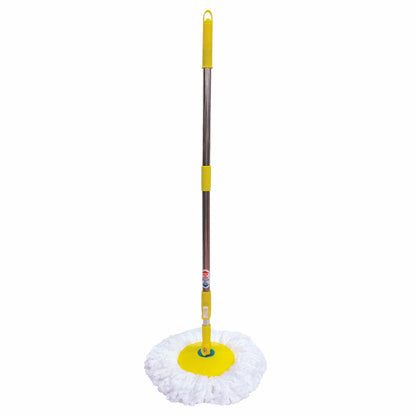 HIC Microfiber Elegant 360° Spin Cleaning Mop With Stainless Steel Rod Colour Yellow