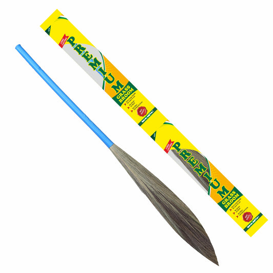 HIC Premium Jumbo Size Grass Broom Stick Eco-Friendly Plastic Handle (Phool Jhadu) for All Type of Floors