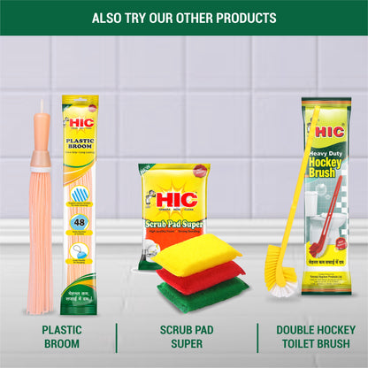 HIC Double Hockey Shape Toilet Cleaner Brush with Holder Stand