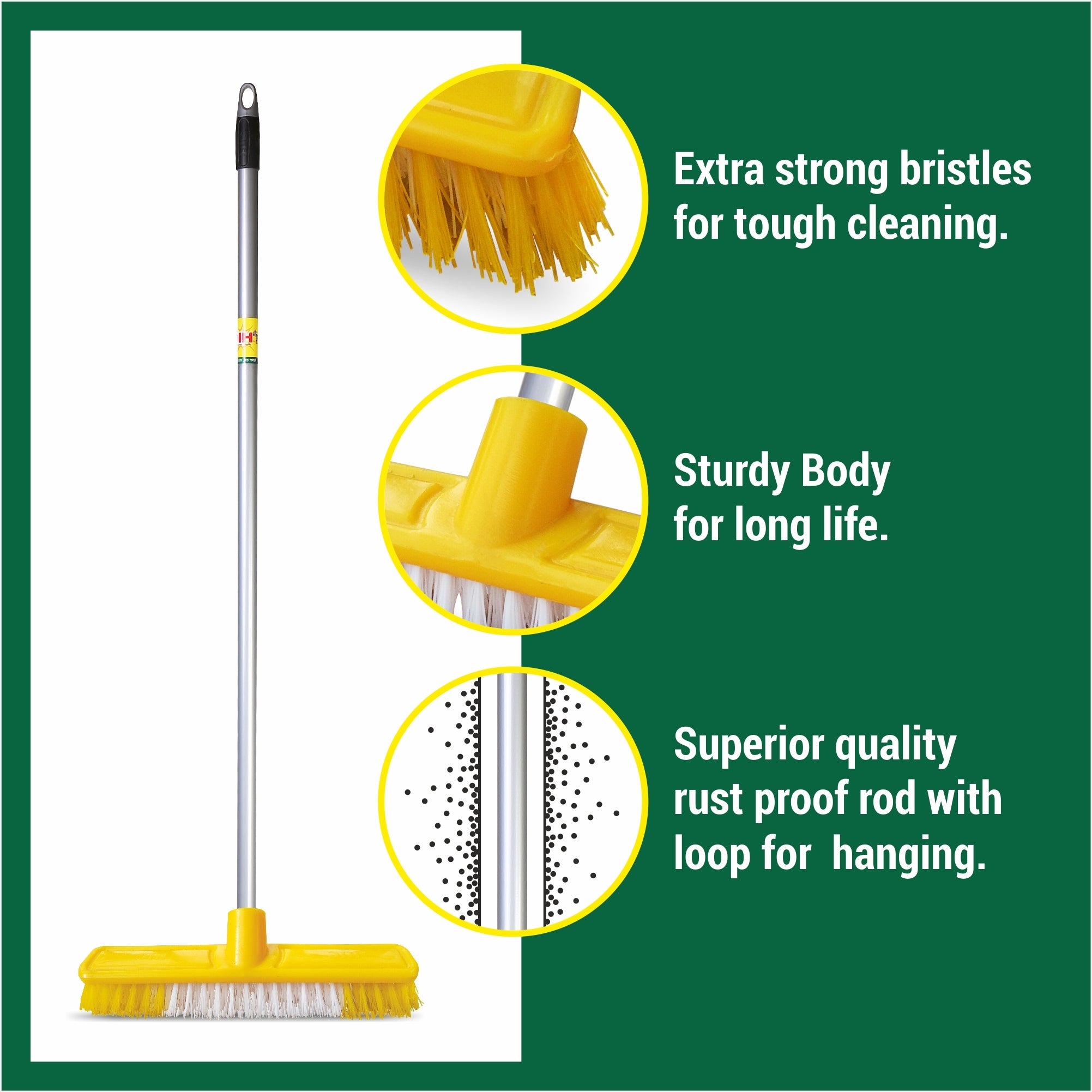 HIC Floor Cleaning Tuffy Brush with Telescopic Rod