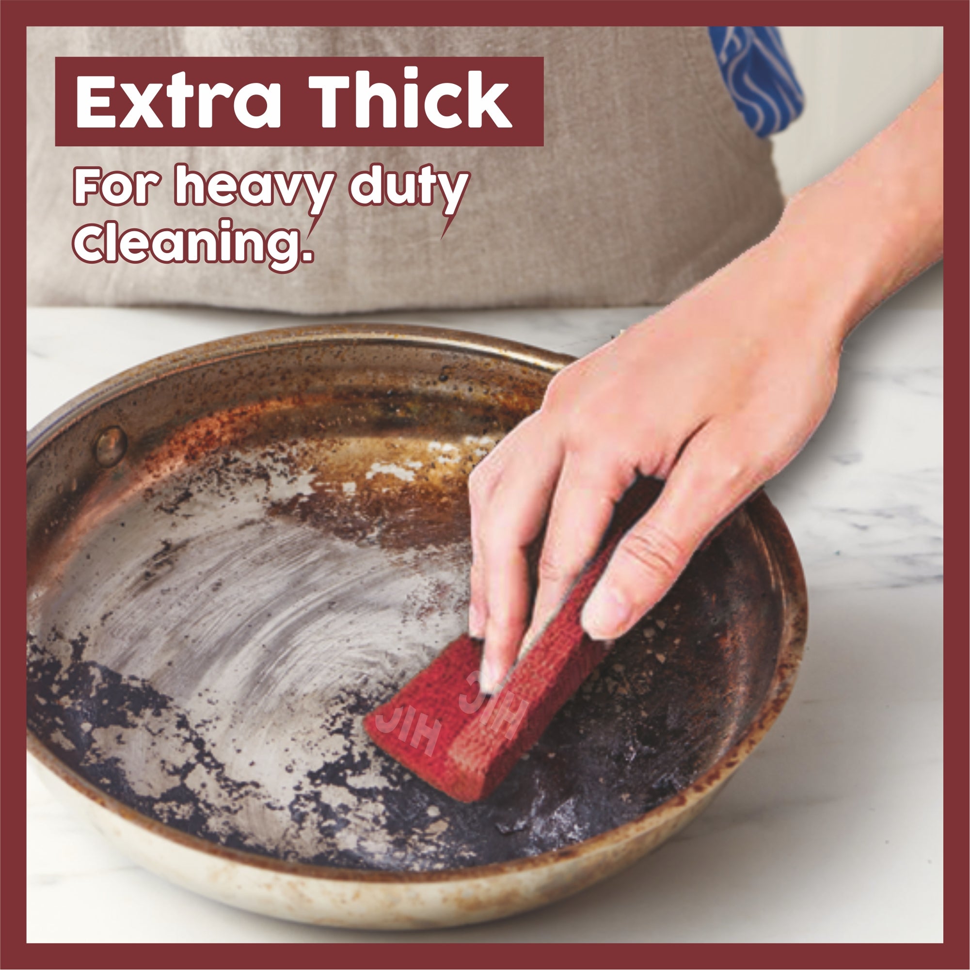 HIC Heavy Duty Scrub Pad for Tough Stain Removal(75x100mm Pack of 4)