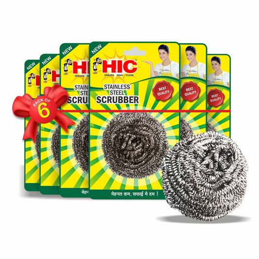 HIC Stainless Steel Scrubber Non Rusting Wire Scrubbers for 15 Grams (Set of 10 pcs)