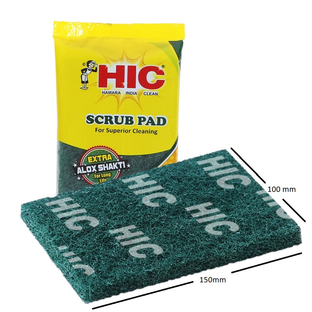 HIC Nylon Fibre Multipurpose 3X Times Better and Softer Scrub Pad for Kitchen (100x150 mm,Pack of 6)