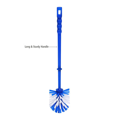 HIC Round Plastic Toilet Cleaning Brush for Bathroom (Standard, Multicolour)