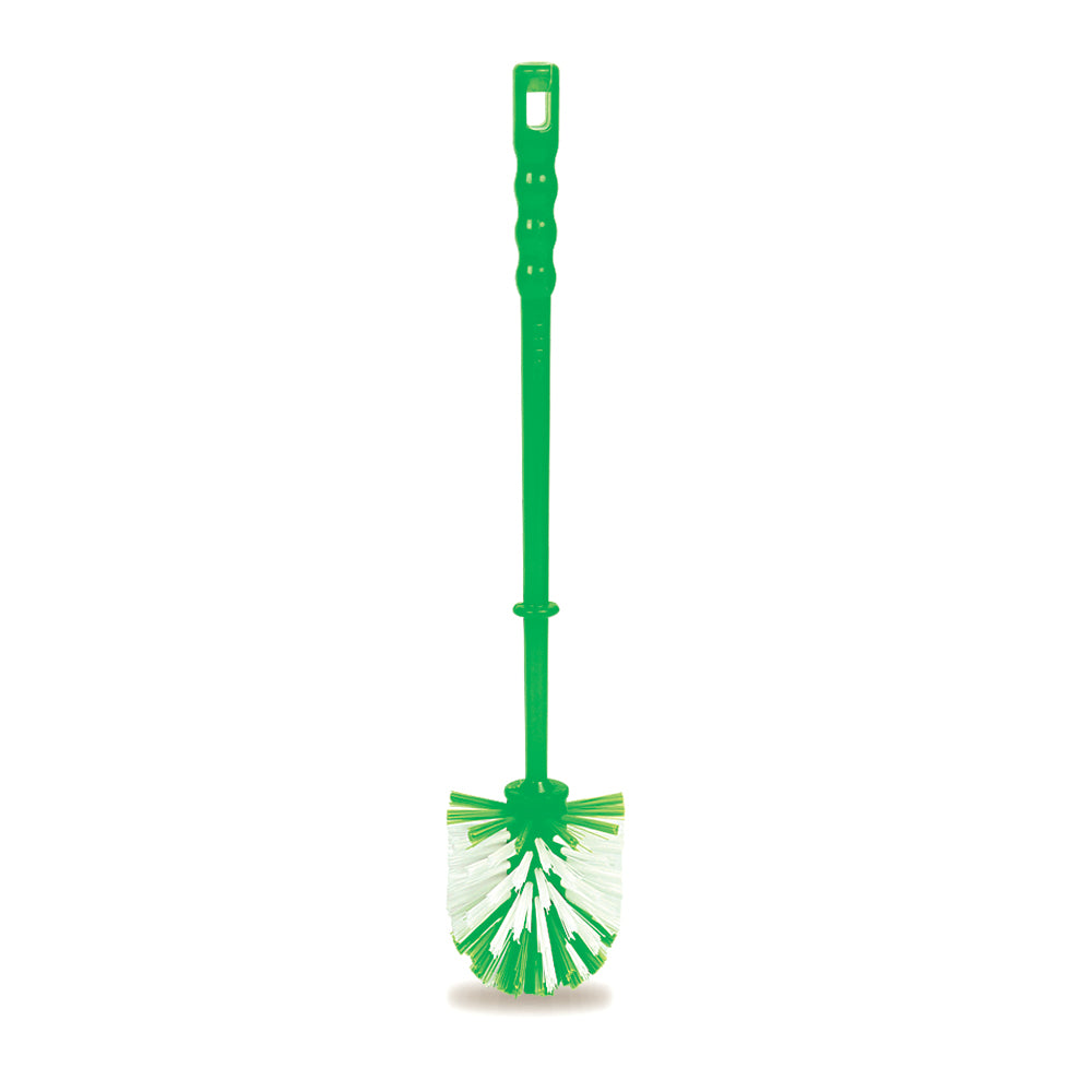 HIC Round Plastic Toilet Cleaning Brush for Bathroom (Standard, Multicolour)