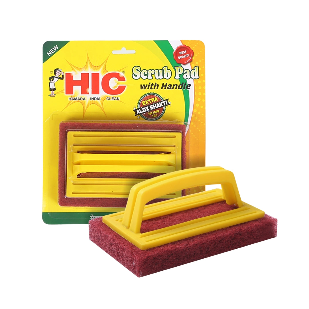 HIC Scrub pad with Handle + Stainless Still Scrubber 6 pcs + Floor Cloth Pochha + Sponge Wipe 3 Pcs Kitchen Set Combo Set